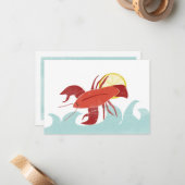 日曜日Notecardsのロブスター ノートカード (正面/裏面インサイチュ)