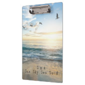 日曜日Sky。 海。 砂。 ビーチ場面 クリップボード (左)