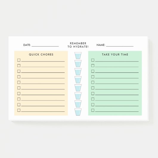 日替えオーガナイザー – 仕事リスト – 家族の家事 ポストイット (正面)