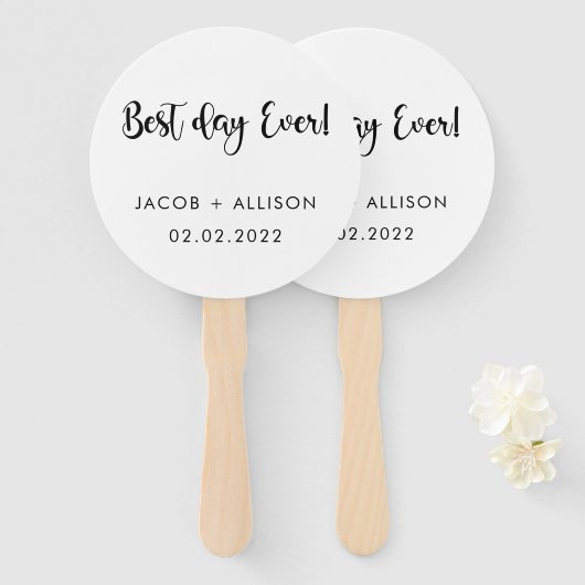 日最高の々のエレガントな結婚式 ハンドファン (正面&裏面)