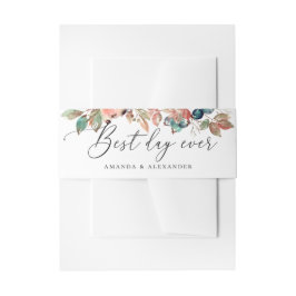 日最高のに。秋フローラブルーベ結婚リー 招待状ベリーバンド