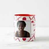 日最高のの丸パーソナライズされたお母さん写真 ツートーンマグカップ (中央)