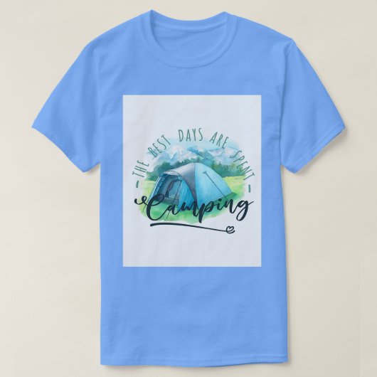 日最高のはキャンプグラフィックで過ごす Tシャツ (デザイン正面)