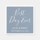 日最高のは常に埃っぽい青と白のナプキンス スタンダードカクテルナプキン (正面)