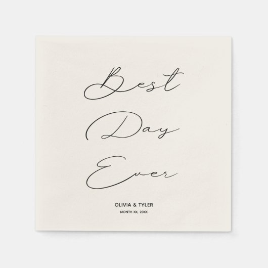 日最高の付きウェディングレセプションカクテルナプキン スタンダードカクテルナプキン (正面)