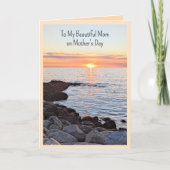 日最高の出から日の入りまでの母海写真 カード (正面)