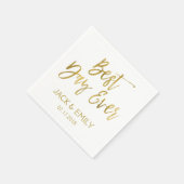 日最高の刻のホワイトフォイルナプキンズ スタンダードカクテルナプキン (角)