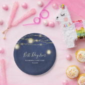 日最高の前の結婚メイスンの瓶と弦の灯り ペーパープレート (パーティー)