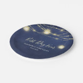 日最高の前の結婚メイスンの瓶と弦の灯り ペーパープレート (アングル)