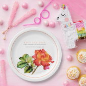 日最高の前オレンジ色の赤いバラの水結婚色 ペーパープレート (パーティー)