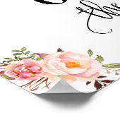 日最高の印の日結婚yes日ピンクフローラ ポスター (角)