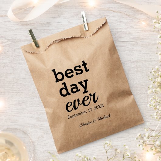 日最高の名パーソナライズされた名の結婚処理 フェイバーバッグ (クリップ留めされた状態)