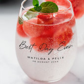 日最高の常ミニマルなクリーンシンプル結婚式 ステムなしワイングラス