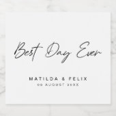 日最高の常ミニマルなクリーンシンプル結婚式 スパークリングワインラベル (シングルラベル)