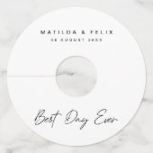 日最高の常ミニマルなクリーンシンプル結婚式 ワイングラスタグ (正面)