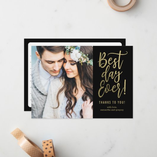 日最高の日編集可能カラーサンキューノートカード ノートカード (正面/裏面インサイチュ)