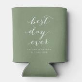 日最高の時Sage緑の書道の結婚缶C 缶クーラー (裏面)
