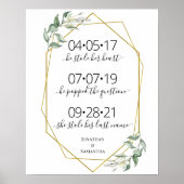 日最高の結婚印の日のyes日の緑の金ゴールド ポスター (正面)