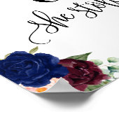 日最高の記の日の日の日のyes日ネイビー結婚ブルゴーニュ ポスター (角)