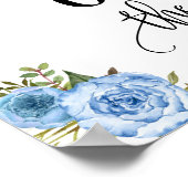 日最高の記の日結婚日yes日ブルーフローラ ポスター (角)