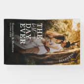 日最高の間カップル写真の結婚サイン 横断幕 (横)