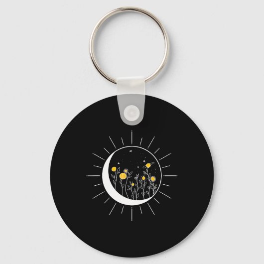 日月食太陽の花惑星おもしろい宇宙 キーホルダー (正面)