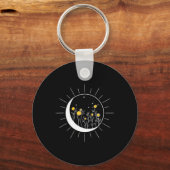 日月食太陽の花惑星おもしろい宇宙 キーホルダー (正面)