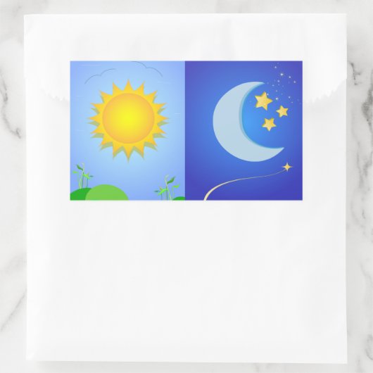 日月 長方形シール (バッグ)