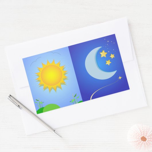 日月 長方形シール (封筒)