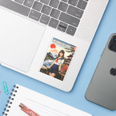 日本おもしろいかわいい和風アニメガールユーモア シール (ノートパソコンとiPhone)