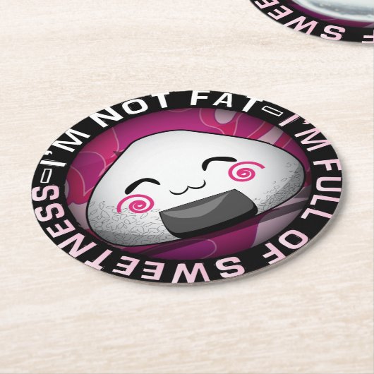 日本おもしろいのリボール ラウンドペーパーコースター (アングル)