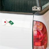 日本および岩手によって交差させる旗 バンパーステッカー (トラック上)