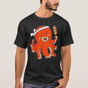 日本かわいいアニメたこ寿司シェフ伝統的 Tシャツ