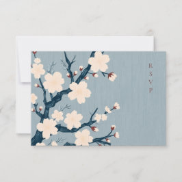 日本さくらんぼの花の食事の選択肢RSVP 出欠カード