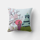 日本さくらんぼ芸者着物 クッション (裏面)