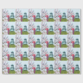 日本さくらんぼ芸者着物 ラッピングペーパー (フラット)