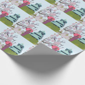 日本さくらんぼ芸者着物 ラッピングペーパー (角)