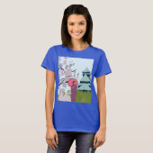 日本さくらんぼ芸者着物 Tシャツ (正面フル)