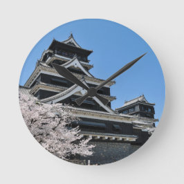 日本での桜の花見 ラウンド壁時計