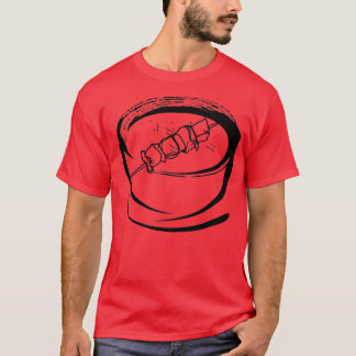 日本でスタイルされる丼と肉とビーガンのバーベキュー Tシャツ