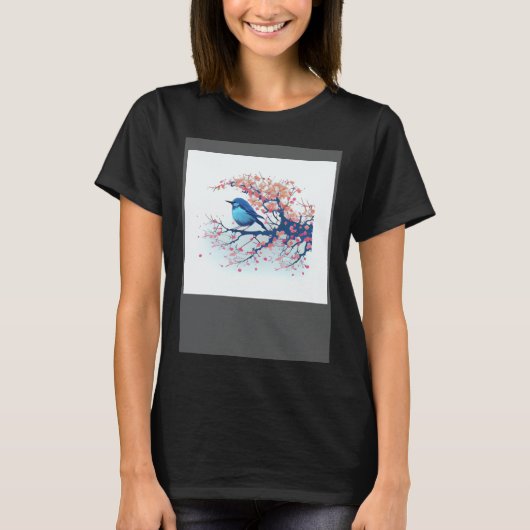 日本でブルーバードと自然の美しさを体験する Tシャツ (正面)