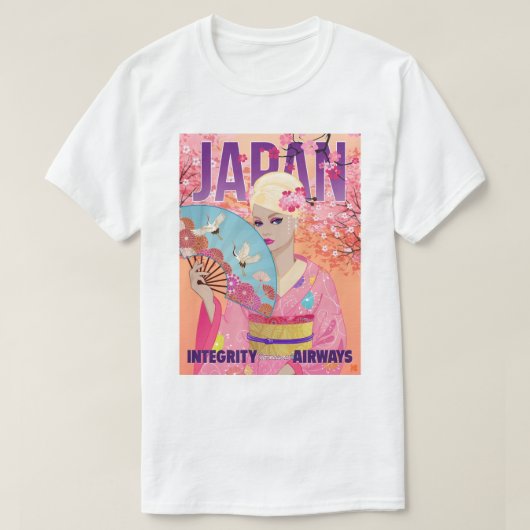 日本で楽しく Tシャツ (デザイン正面)