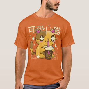 日本で飲む猫バブルティー Tシャツ