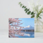 日本とさくらんぼの花 ポストカード (スタンド正面)