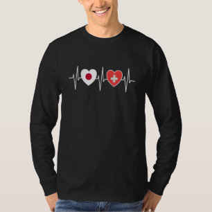 日本とスイス スイス国旗 フラグ Tシャツ