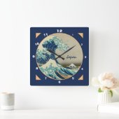 日本とヴィンテージア素晴らしートウェーブ，神奈川時間S スクエア壁時計 (ホーム)