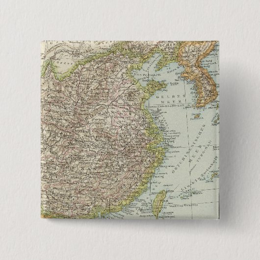 日本と中国の地図 缶バッジ (正面)