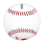 日本と日本のお名前の付いた旗 野球ボール (裏面)