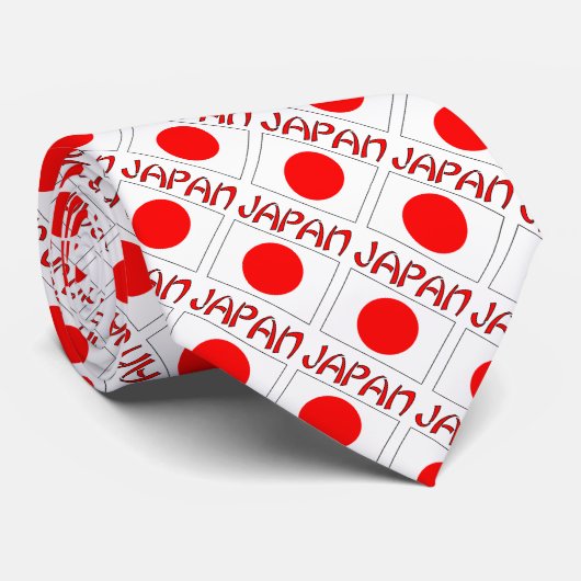 日本と日本の国旗のタイルパーソナライズされた ネクタイ (ロール)
