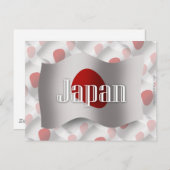 日本なびく国旗 ポストカード (正面/裏面)